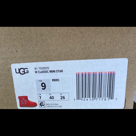 UGG CLASSIC MINI STAR RED - Picture 9 of 9